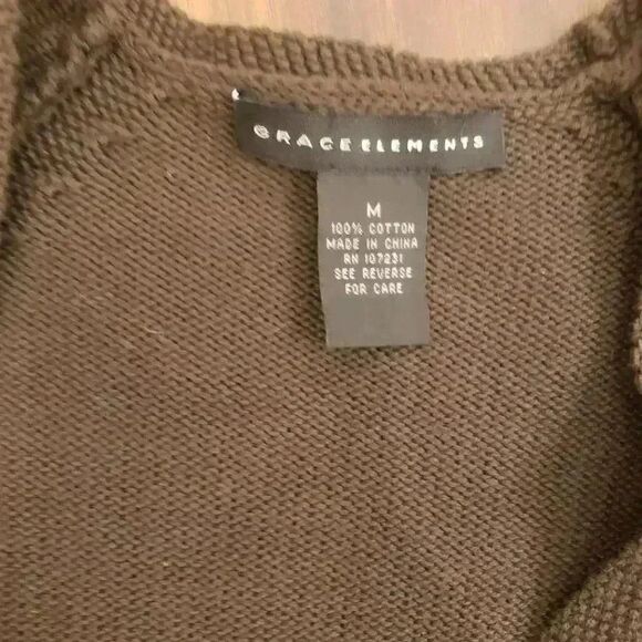 Grace Elements Women's Brown Cotton Shrug Sweater - Picture 3 of 9